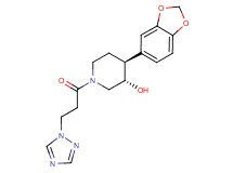 (3S*,4S*)-4-(1,3-benzodioxol-5-yl)-1-[3-(1H-1,2,4-triazol-1-yl)propanoyl]piperidin-3-ol