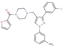 1-{[3-(3-fluorophenyl)-1-(3-methylphenyl)-1H-pyrazol-4-yl]methyl}-4-(2-furoyl)piperazine
