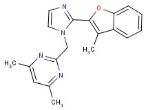 4,6-dimethyl-2-{[2-(3-methyl-1-benzofuran-2-yl)-1H-imidazol-1-yl]methyl}pyrimidine
