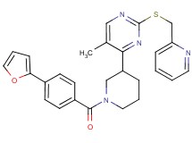 4-{1-[4-(2-furyl)benzoyl]-3-piperidinyl}-5-methyl-2-[(2-pyridinylmethyl)thio]pyrimidine