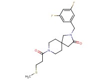 2-(3,5-difluorobenzyl)-8-[3-(methylthio)propanoyl]-2,8-diazaspiro[4.5]decan-3-one