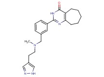 2-[3-({methyl[2-(1H-pyrazol-4-yl)ethyl]amino}methyl)phenyl]-3,5,6,7,8,9-hexahydro-4H-cyclohepta[d]pyrimidin-4-one