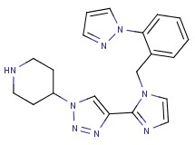 4-(4-{1-[2-(1H-pyrazol-1-yl)benzyl]-1H-imidazol-2-yl}-1H-1,2,3-triazol-1-yl)piperidine hydrochloride