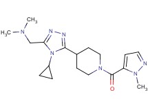1-(4-cyclopropyl-5-{1-[(1-methyl-1H-pyrazol-5-yl)carbonyl]piperidin-4-yl}-4H-1,2,4-triazol-3-yl)-N,N-dimethylmethanamine