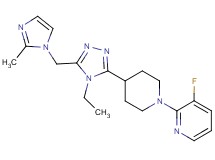 2-(4-{4-ethyl-5-[(2-methyl-1H-imidazol-1-yl)methyl]-4H-1,2,4-triazol-3-yl}piperidin-1-yl)-3-fluoropyridine