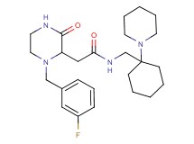 2-[1-(3-fluorobenzyl)-3-oxo-2-piperazinyl]-N-{[1-(1-piperidinyl)cyclohexyl]methyl}acetamide