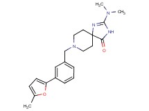 2-(dimethylamino)-8-[3-(5-methyl-2-furyl)benzyl]-1,3,8-triazaspiro[4.5]dec-1-en-4-one