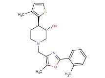 (3S*,4R*)-1-{[5-methyl-2-(2-methylphenyl)-1,3-oxazol-4-yl]methyl}-4-(3-methyl-2-thienyl)piperidin-3-ol