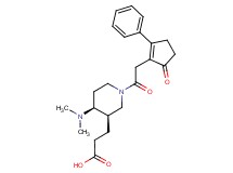3-{(3R*,4S*)-4-(dimethylamino)-1-[(5-oxo-2-phenylcyclopent-1-en-1-yl)acetyl]piperidin-3-yl}propanoic acid