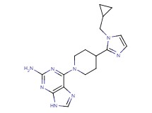 6-{4-[1-(cyclopropylmethyl)-1H-imidazol-2-yl]-1-piperidinyl}-9H-purin-2-amine
