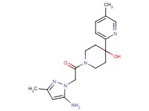 1-[(5-amino-3-methyl-1H-pyrazol-1-yl)acetyl]-4-(5-methylpyridin-2-yl)piperidin-4-ol