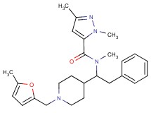 N,1,3-trimethyl-N-(1-{1-[(5-methyl-2-furyl)methyl]-4-piperidinyl}-2-phenylethyl)-1H-pyrazole-5-carboxamide