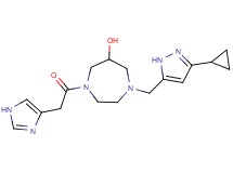 1-[(3-cyclopropyl-1H-pyrazol-5-yl)methyl]-4-(1H-imidazol-4-ylacetyl)-1,4-diazepan-6-ol