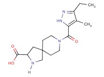 8-[(3-ethyl-4-methyl-1H-pyrazol-5-yl)carbonyl]-2,8-diazaspiro[4.5]decane-3-carboxylic acid