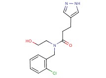 N-(2-chlorobenzyl)-N-(2-hydroxyethyl)-3-(1H-pyrazol-4-yl)propanamide