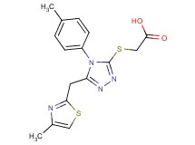({4-(4-methylphenyl)-5-[(4-methyl-1,3-thiazol-2-yl)methyl]-4H-1,2,4-triazol-3-yl}thio)acetic acid
