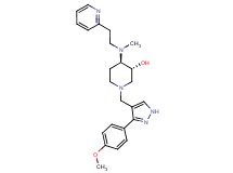 (3R*,4R*)-1-{[3-(4-methoxyphenyl)-1H-pyrazol-4-yl]methyl}-4-{methyl[2-(2-pyridinyl)ethyl]amino}-3-piperidinol