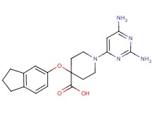 1-(2,6-diaminopyrimidin-4-yl)-4-(2,3-dihydro-1H-inden-5-yloxy)piperidine-4-carboxylic acid