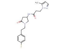 N-{1-[2-(4-fluorophenyl)ethyl]-5-oxo-3-pyrrolidinyl}-3-(5-methyl-1H-pyrazol-1-yl)propanamide