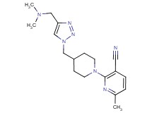 2-[4-({4-[(dimethylamino)methyl]-1H-1,2,3-triazol-1-yl}methyl)-1-piperidinyl]-6-methylnicotinonitrile bis(trifluoroacetate)