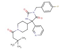 5-[1-(3,3-dimethylbutanoyl)-4-piperidinyl]-3-(4-fluorobenzyl)-5-(3-pyridinyl)-2,4-imidazolidinedione