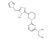 N-ethyl-2-{3-[5-(1H-imidazol-1-ylmethyl)-4-methyl-4H-1,2,4-triazol-3-yl]piperidin-1-yl}-N-methylpyrimidin-4-amine