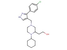 2-(4-{[3-(4-chlorophenyl)-1H-pyrazol-4-yl]methyl}-1-cyclohexyl-2-piperazinyl)ethanol