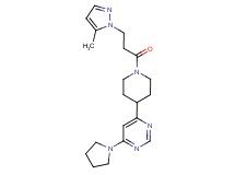 4-{1-[3-(5-methyl-1H-pyrazol-1-yl)propanoyl]-4-piperidinyl}-6-(1-pyrrolidinyl)pyrimidine
