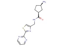 rel-(1S,3R)-3-amino-N-{[2-(2-pyrimidinyl)-1,3-thiazol-4-yl]methyl}cyclopentanecarboxamide hydrochloride