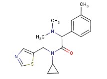 N-cyclopropyl-2-(dimethylamino)-2-(3-methylphenyl)-N-(1,3-thiazol-5-ylmethyl)acetamide