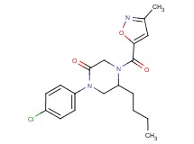 5-butyl-1-(4-chlorophenyl)-4-[(3-methyl-5-isoxazolyl)carbonyl]-2-piperazinone