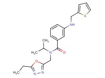 N-[(5-ethyl-1,3,4-oxadiazol-2-yl)methyl]-N-isopropyl-3-[(2-thienylmethyl)amino]benzamide