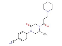 4-{5-methyl-2-oxo-4-[3-(1-piperidinyl)propanoyl]-1-piperazinyl}benzonitrile