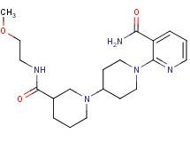 1'-[3-(aminocarbonyl)pyridin-2-yl]-N-(2-methoxyethyl)-1,4'-bipiperidine-3-carboxamide