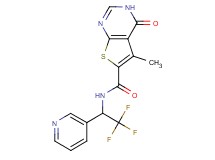 5-methyl-4-oxo-N-(2,2,2-trifluoro-1-pyridin-3-ylethyl)-3,4-dihydrothieno[2,3-d]pyrimidine-6-carboxamide