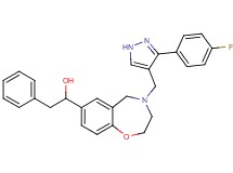 1-(4-{[3-(4-fluorophenyl)-1H-pyrazol-4-yl]methyl}-2,3,4,5-tetrahydro-1,4-benzoxazepin-7-yl)-2-phenylethanol