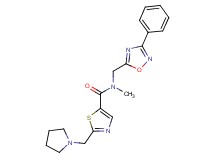 N-methyl-N-[(3-phenyl-1,2,4-oxadiazol-5-yl)methyl]-2-(1-pyrrolidinylmethyl)-1,3-thiazole-5-carboxamide