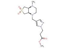 methyl 3-(4-{[(4aS*,7aR*)-4-methyl-6,6-dioxidohexahydrothieno[3,4-b]pyrazin-1(2H)-yl]methyl}-1H-pyrazol-1-yl)propanoate