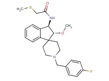 N-[(2R*,3R*)-1'-(4-fluorobenzyl)-2-methoxy-2,3-dihydrospiro[indene-1,4'-piperidin]-3-yl]-2-(methylthio)acetamide