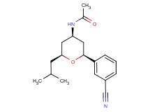N-[(2S*,4R*,6S*)-2-(3-cyanophenyl)-6-isobutyltetrahydro-2H-pyran-4-yl]acetamide