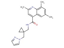 2,6,8-trimethyl-N-{[1-(1H-pyrazol-1-ylmethyl)cyclopropyl]methyl}-4-quinolinecarboxamide