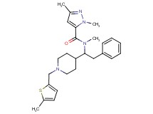 N,1,3-trimethyl-N-(1-{1-[(5-methyl-2-thienyl)methyl]-4-piperidinyl}-2-phenylethyl)-1H-pyrazole-5-carboxamide
