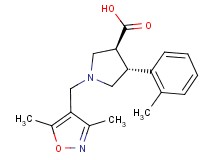 (3S*,4R*)-1-[(3,5-dimethylisoxazol-4-yl)methyl]-4-(2-methylphenyl)pyrrolidine-3-carboxylic acid