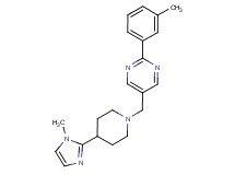 5-{[4-(1-methyl-1H-imidazol-2-yl)piperidin-1-yl]methyl}-2-(3-methylphenyl)pyrimidine