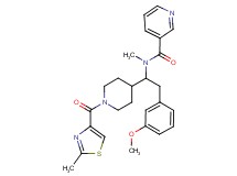 N-(2-(3-methoxyphenyl)-1-{1-[(2-methyl-1,3-thiazol-4-yl)carbonyl]-4-piperidinyl}ethyl)-N-methylnicotinamide