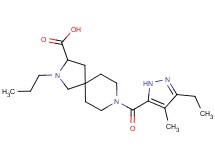 8-[(3-ethyl-4-methyl-1H-pyrazol-5-yl)carbonyl]-2-propyl-2,8-diazaspiro[4.5]decane-3-carboxylic acid