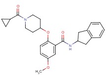 2-{[1-(cyclopropylcarbonyl)-4-piperidinyl]oxy}-N-(2,3-dihydro-1H-inden-2-yl)-5-methoxybenzamide