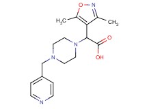 (3,5-dimethylisoxazol-4-yl)[4-(pyridin-4-ylmethyl)piperazin-1-yl]acetic acid