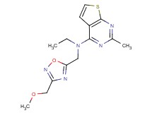 N-ethyl-N-{[3-(methoxymethyl)-1,2,4-oxadiazol-5-yl]methyl}-2-methylthieno[2,3-d]pyrimidin-4-amine