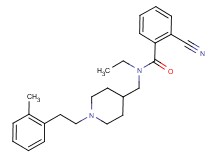 2-cyano-N-ethyl-N-({1-[2-(2-methylphenyl)ethyl]piperidin-4-yl}methyl)benzamide